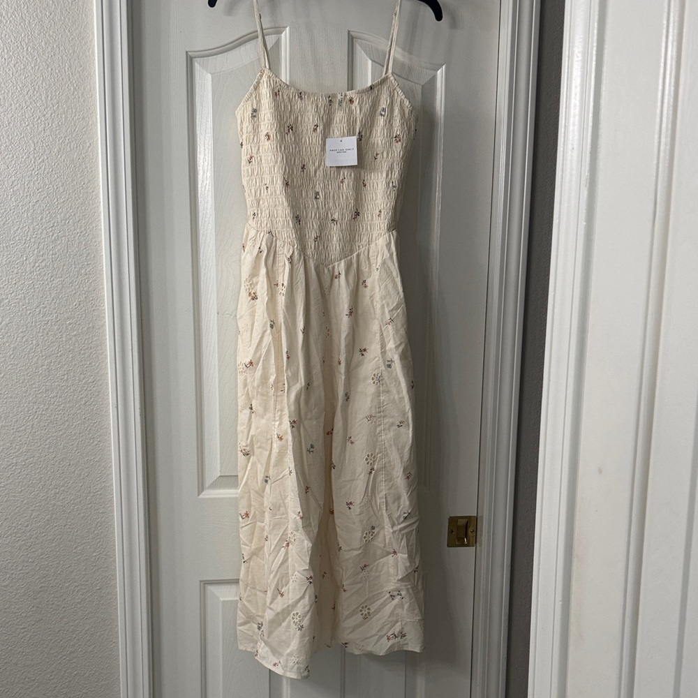 American Eagle Outfitters Cream Floral Maxi Dress